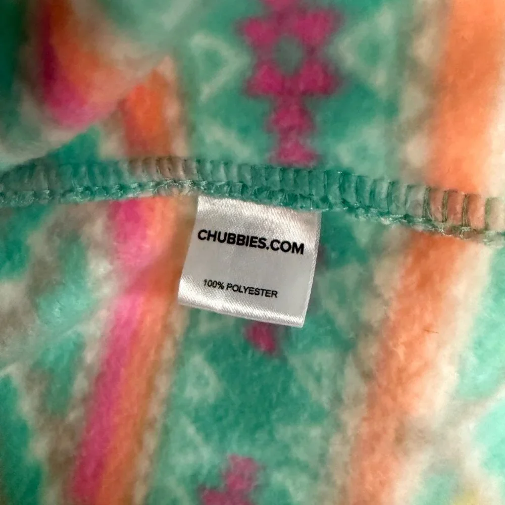 Chubbies Flame Commander Pastel Aztec Pattern Quarter Zip Sweater Men's XL